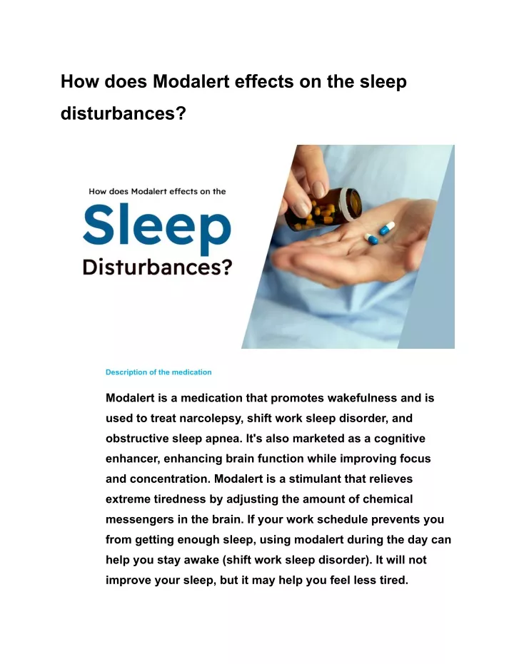 how does modalert effects on the sleep