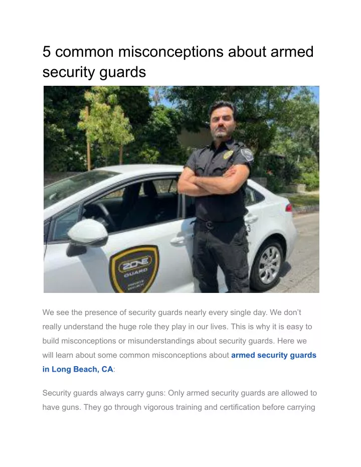 5 common misconceptions about armed security