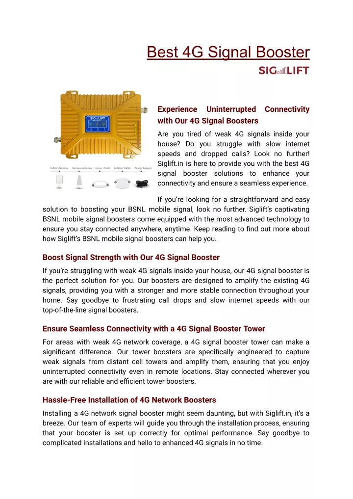 best 4g signal booster