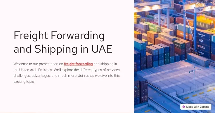freight forwarding and shipping in uae