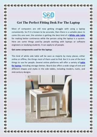 Get The Perfect Fitting Desk For The Laptop
