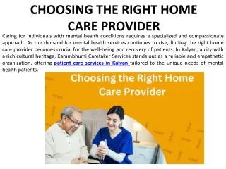 Choosing the Most Effective Home Care Agency.