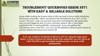 troubleshoot quickbooks error 3371 with easy reliable solutions
