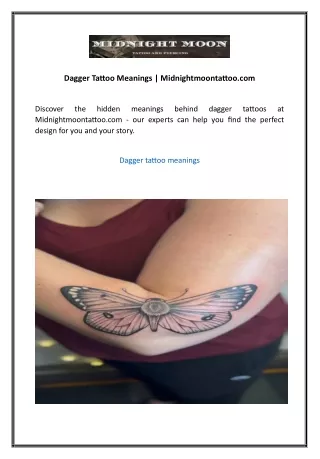 Dagger Tattoo Meanings  Midnightmoontattoo