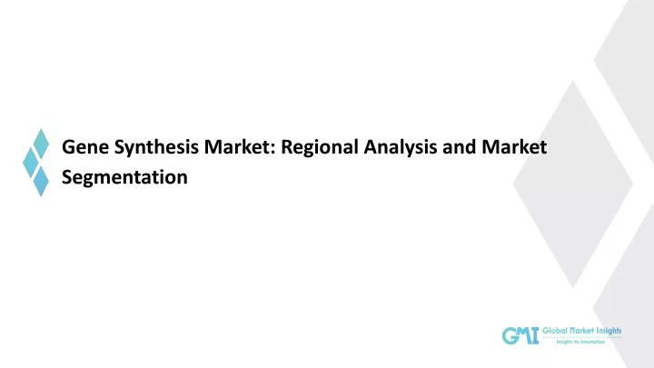 gene synthesis market regional analysis