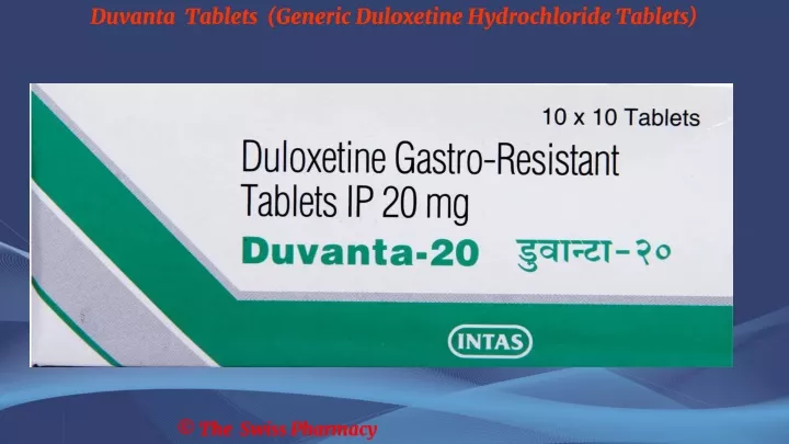 duvanta tablets generic duloxetine hydrochloride