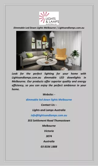Dimmable Led Down Lights Melbourne  Lightsandlamps.com