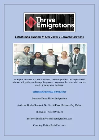 Establishing Business In Free Zones | ThriveEmigrations