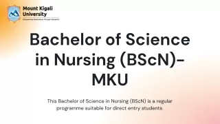 Bachelor of Science in Nursing (BScN) Direct Entry Program | MKUIT