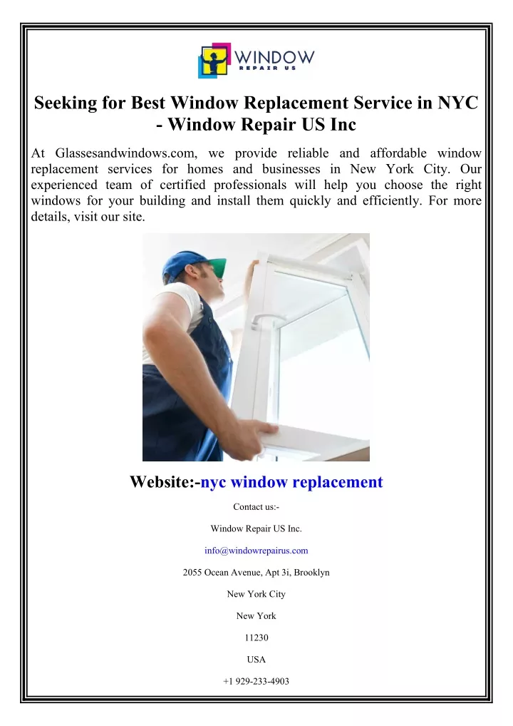 seeking for best window replacement service