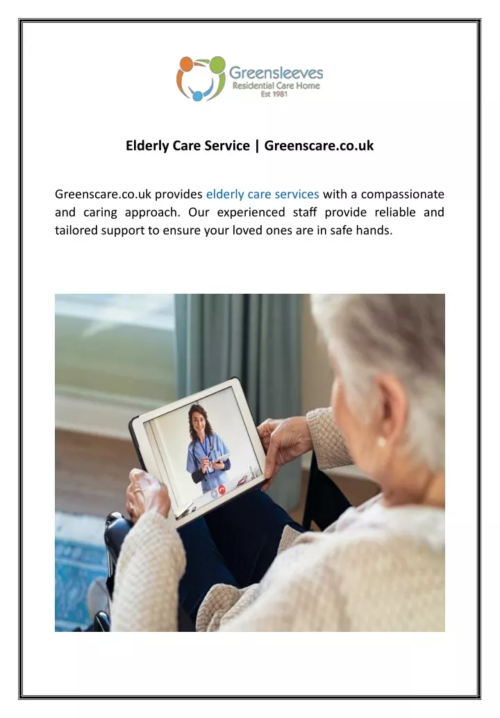 elderly care service greenscare co uk