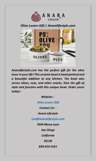 Olive Lovers Gift  Anaralifestyle