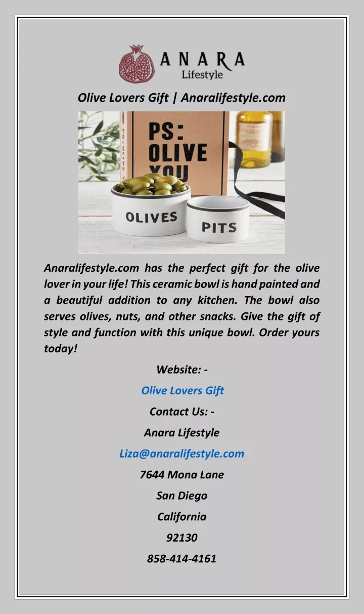 olive lovers gift anaralifestyle com