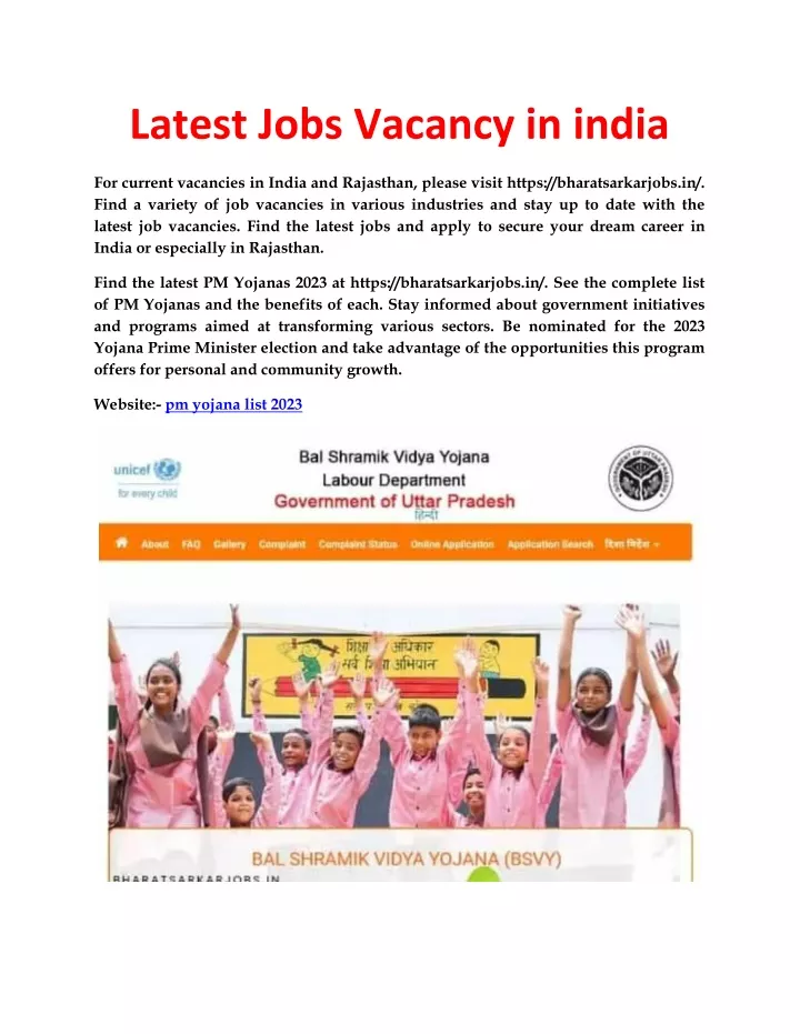 latest jobs vacancy in india