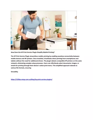 how does the hp print service plugin simplify