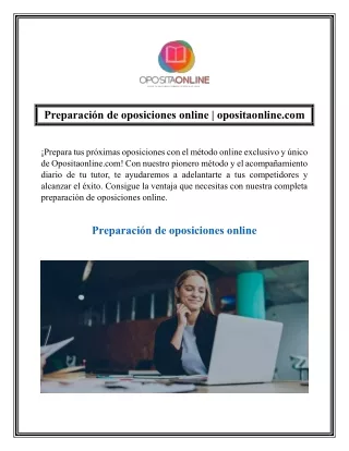 Preparación de oposiciones online  opositaonline.com