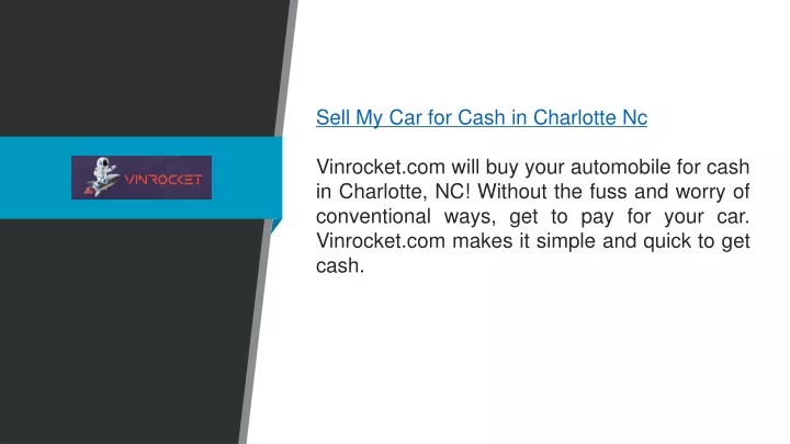 sell my car for cash in charlotte nc vinrocket