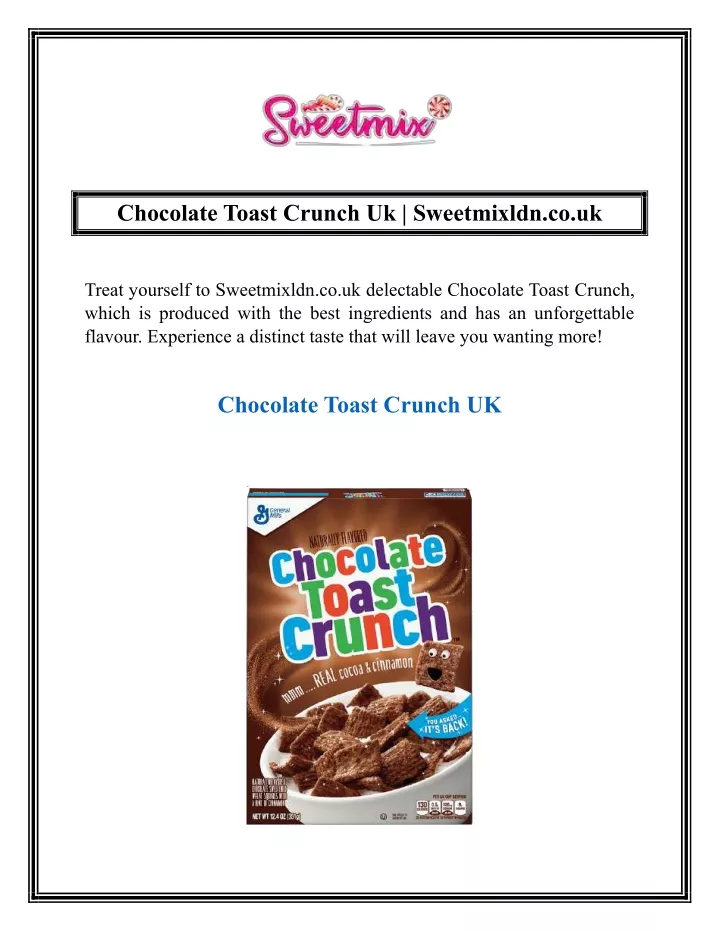 chocolate toast crunch uk sweetmixldn co uk