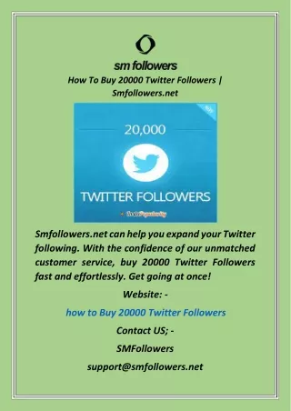 How To Buy 20000 Twitter Followers  Smfollowers.net