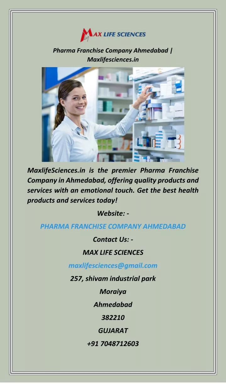pharma franchise company ahmedabad