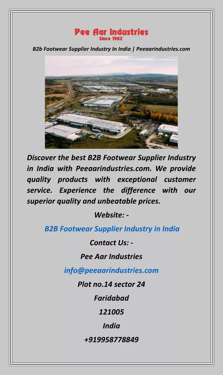 b2b footwear supplier industry in india