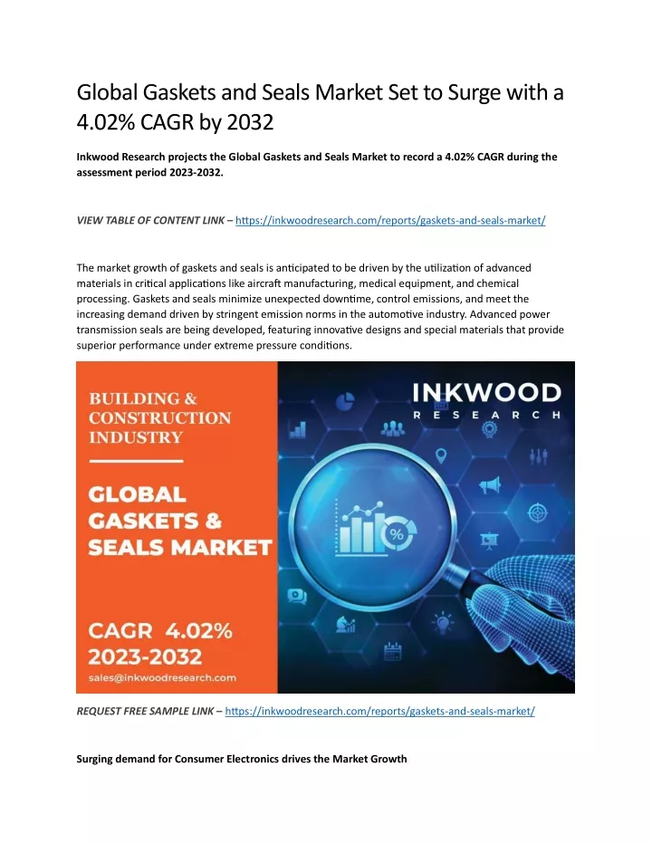 global gaskets and seals market set to surge with