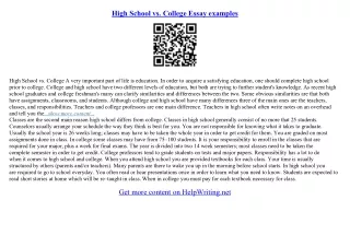 compare and contrast college essay