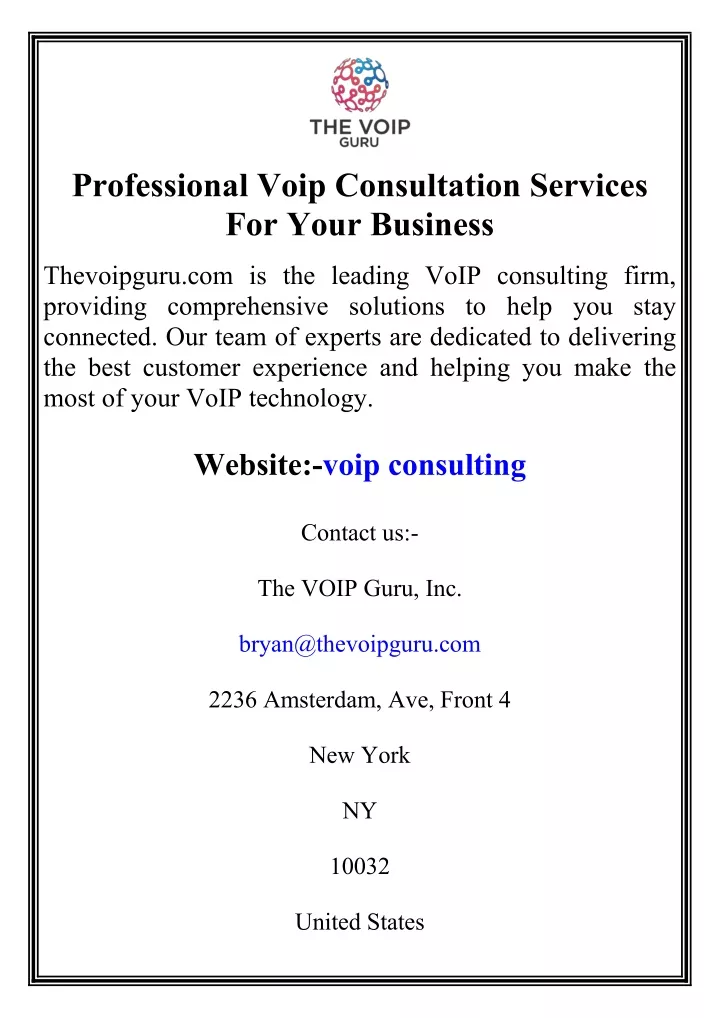 professional voip consultation services for your