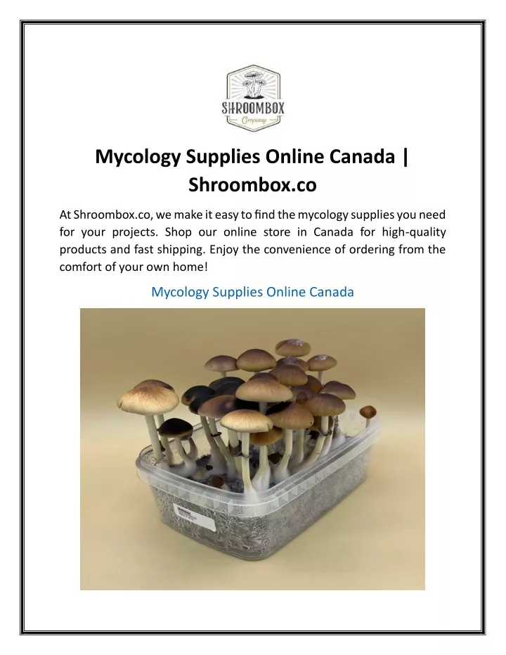 mycology supplies online canada shroombox co