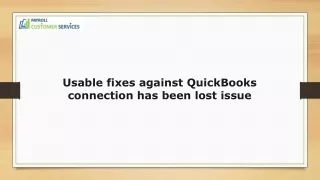 usable fixes against quickbooks connection