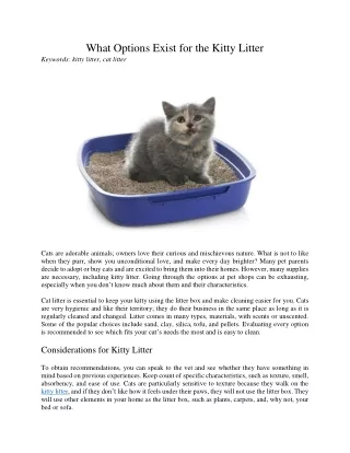 what options exist for the kitty litter keywords