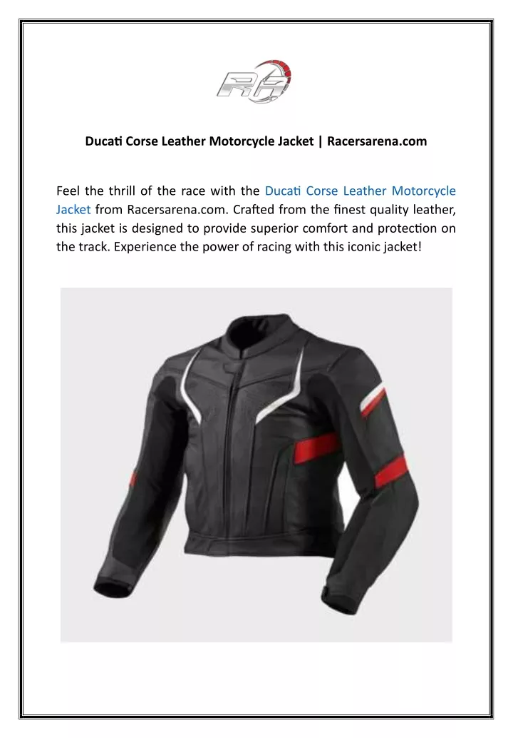 ducati corse leather motorcycle jacket