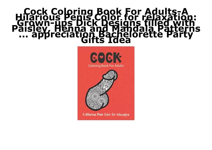 cock coloring book for adults a hilarious penis