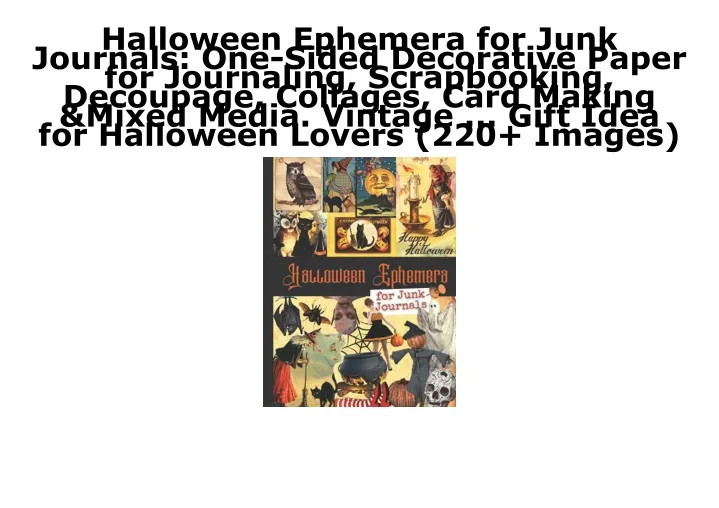 halloween ephemera for junk journals one sided