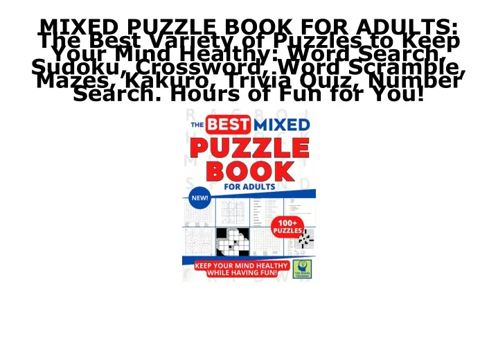 mixed puzzle book for adults the best variety