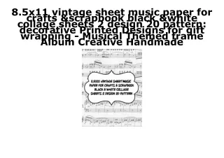 (PDF/DOWNLOAD) 8.5x11 vintage sheet music paper for crafts & scrapbook black & w