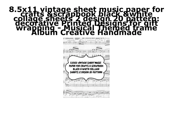 8 5x11 vintage sheet music paper for crafts