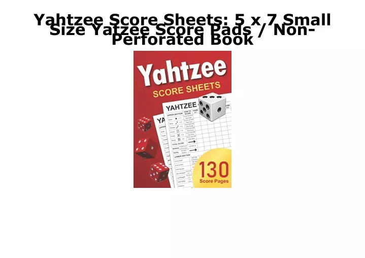 yahtzee score sheets 5 x 7 small size yatzee