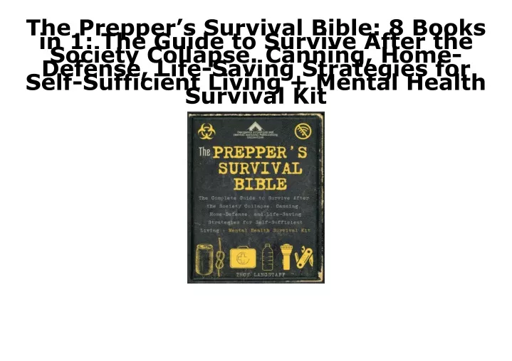 the prepper s survival bible 8 books