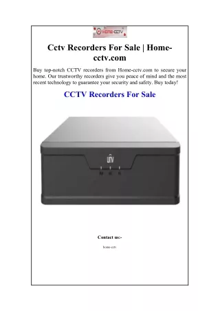 Cctv Recorders For Sale  Home-cctv.com