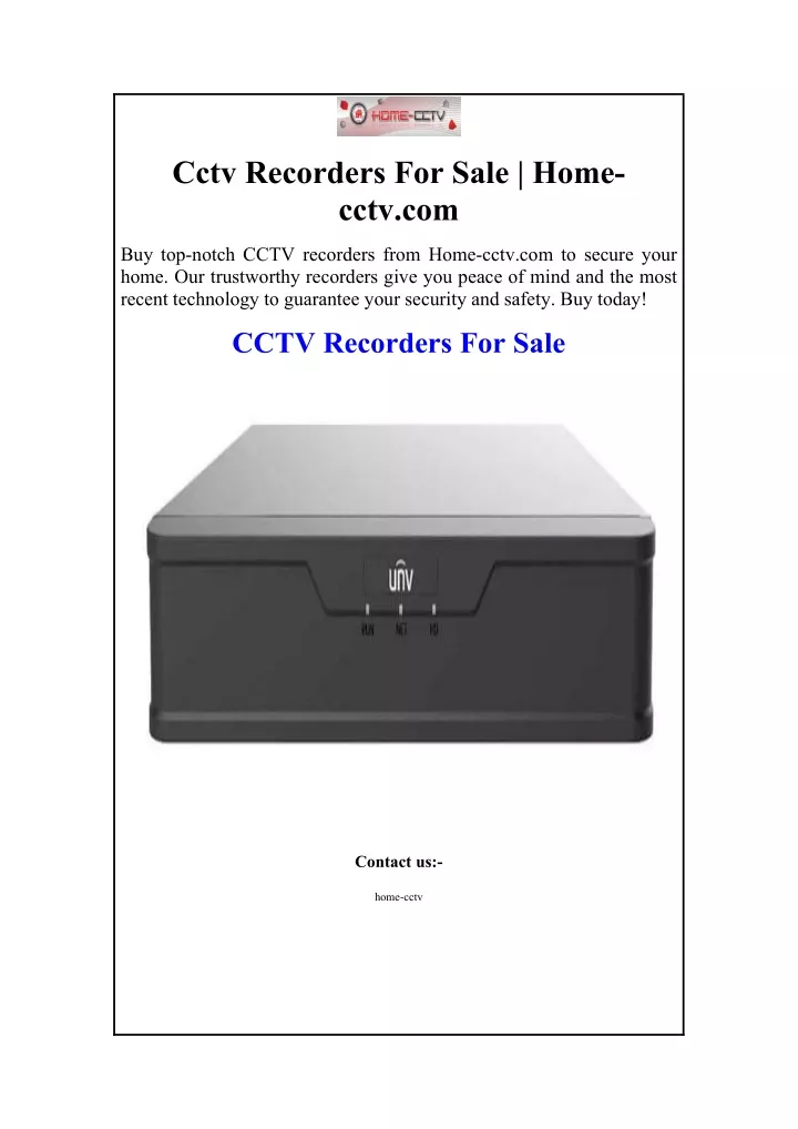 cctv recorders for sale home cctv com