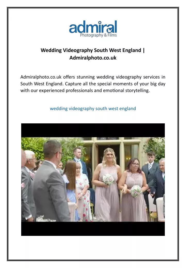 wedding videography south west england