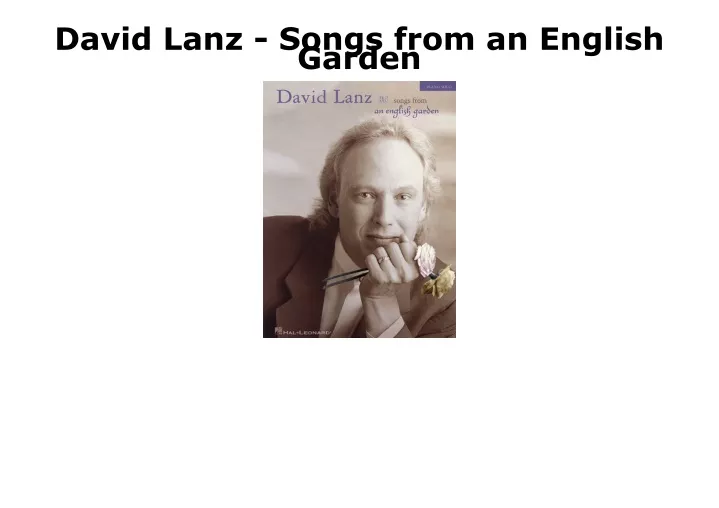 david lanz songs from an english garden