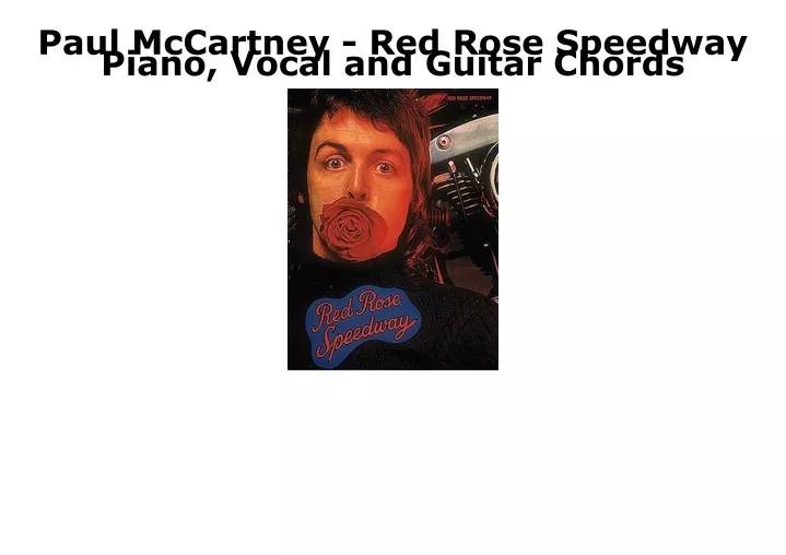 paul mccartney red rose speedway piano vocal