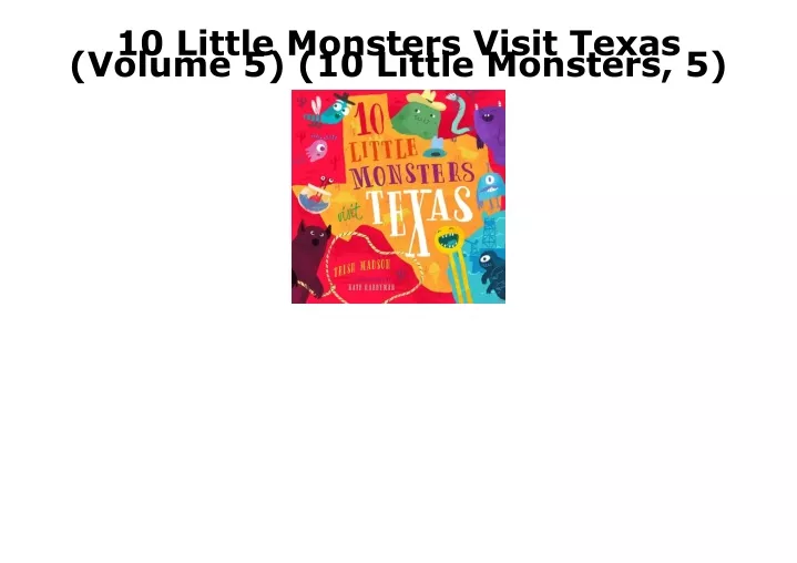 10 little monsters visit texas volume 5 10 little
