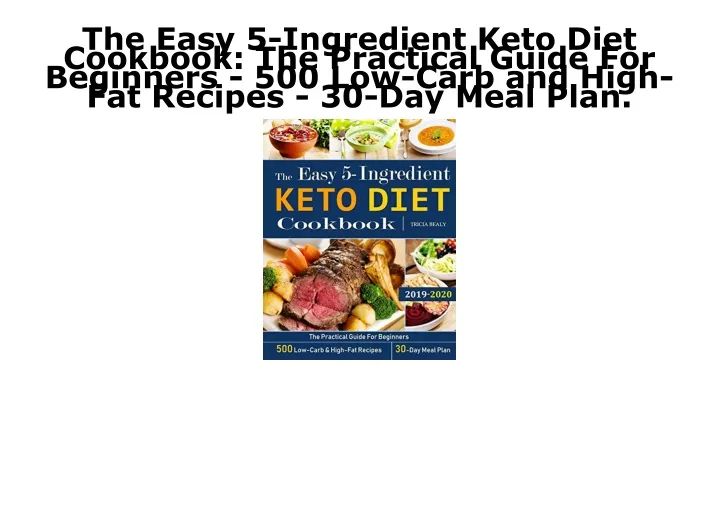 the easy 5 ingredient keto diet cookbook