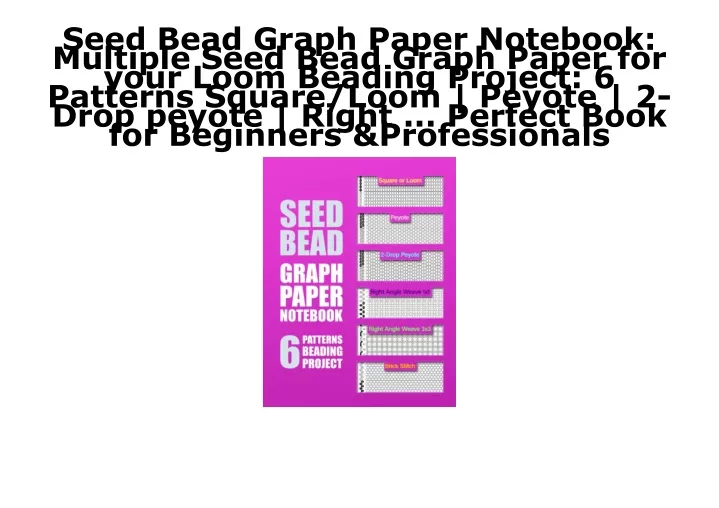 seed bead graph paper notebook multiple seed bead