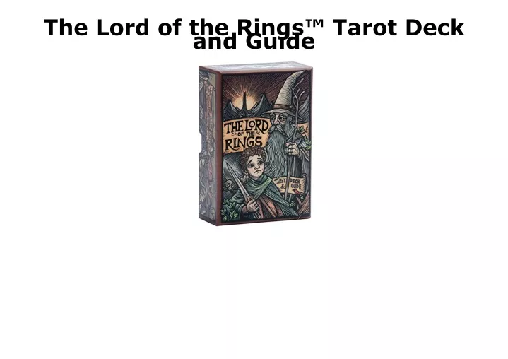 the lord of the rings tarot deck and guide