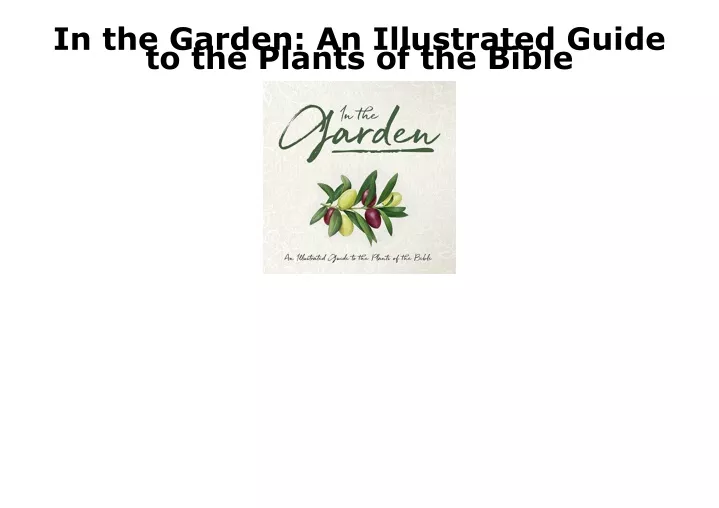 in the garden an illustrated guide to the plants