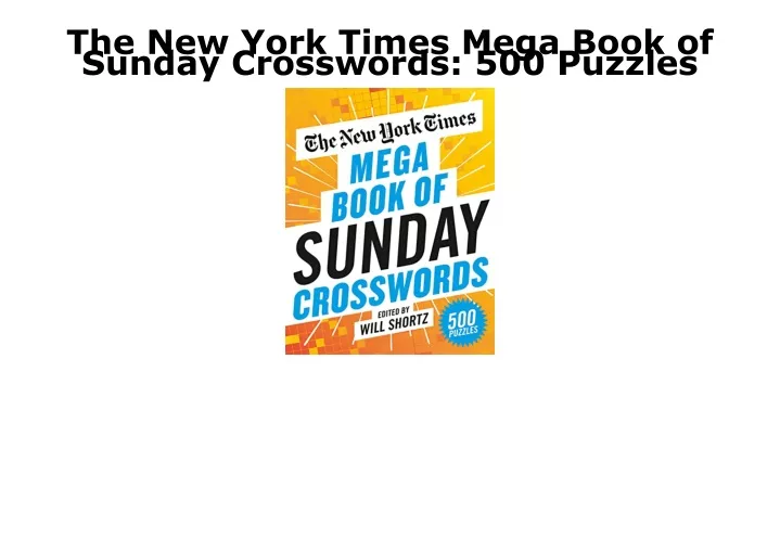 the new york times mega book of sunday crosswords